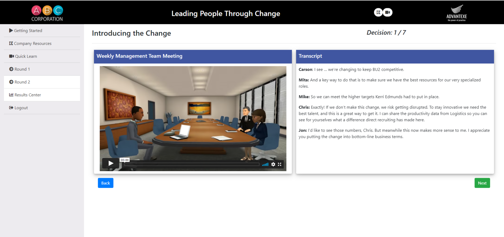 Change Management Simulation Launch