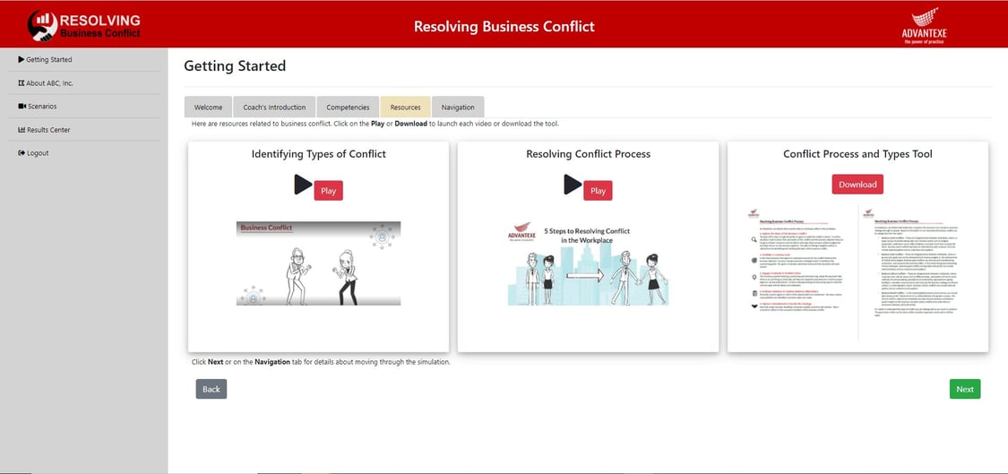 Resolving Business Conflicts Simulation