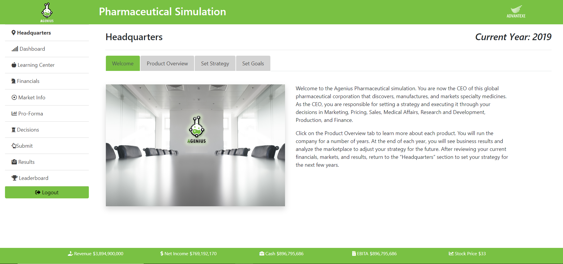 Pharmaceutical Business Simulation Catalog
